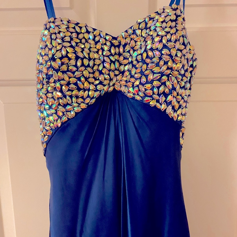Blue jeweled Prom/Formal Dress